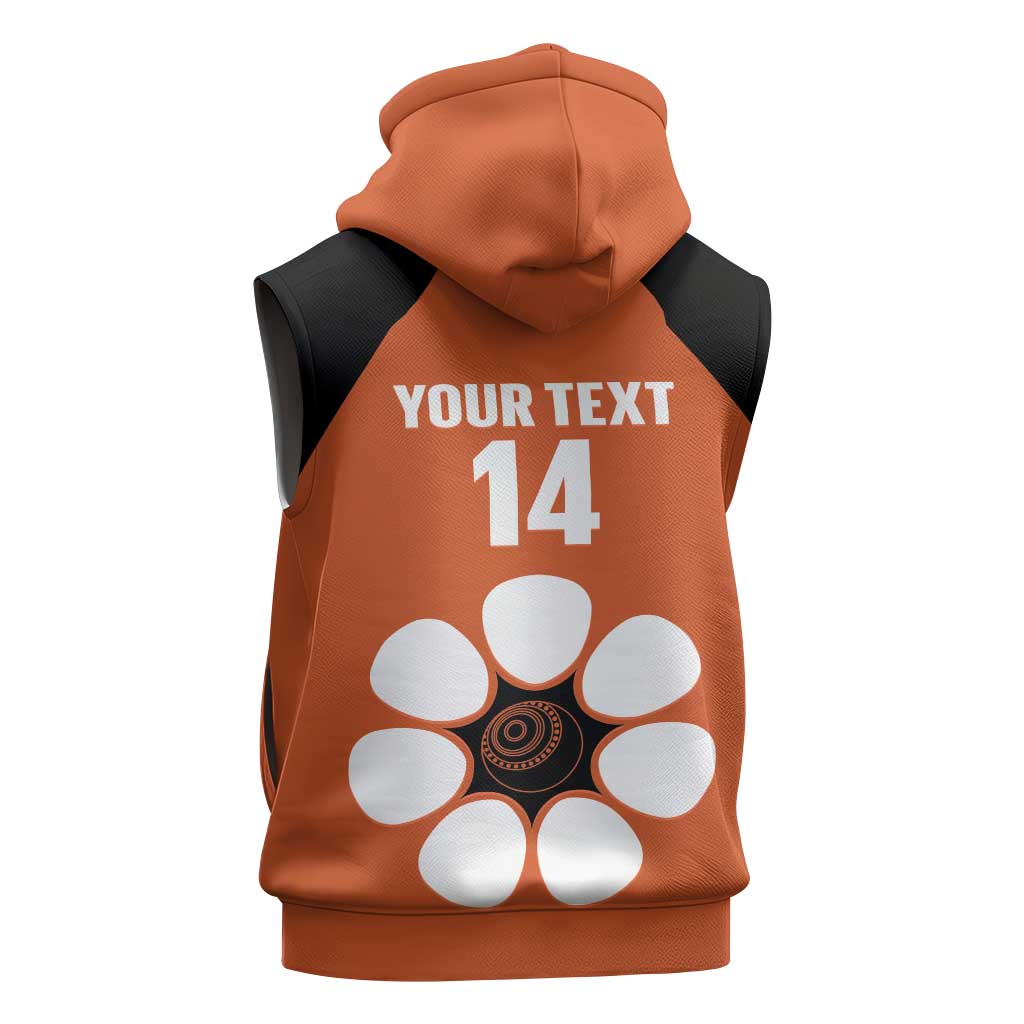 Custom Northern Territory Bowls Australia Sleeveless Zip Hoodie Go Champions Sporty Style LT14