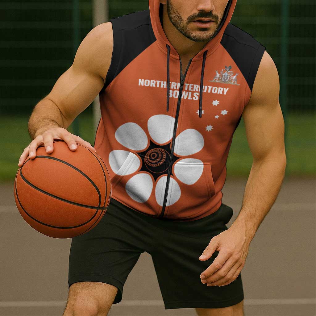 Custom Northern Territory Bowls Australia Sleeveless Zip Hoodie Go Champions Sporty Style LT14