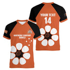 Custom Northern Territory Bowls Australia Women V-Neck T-Shirt Go Champions Sporty Style - Aussie Hoodie