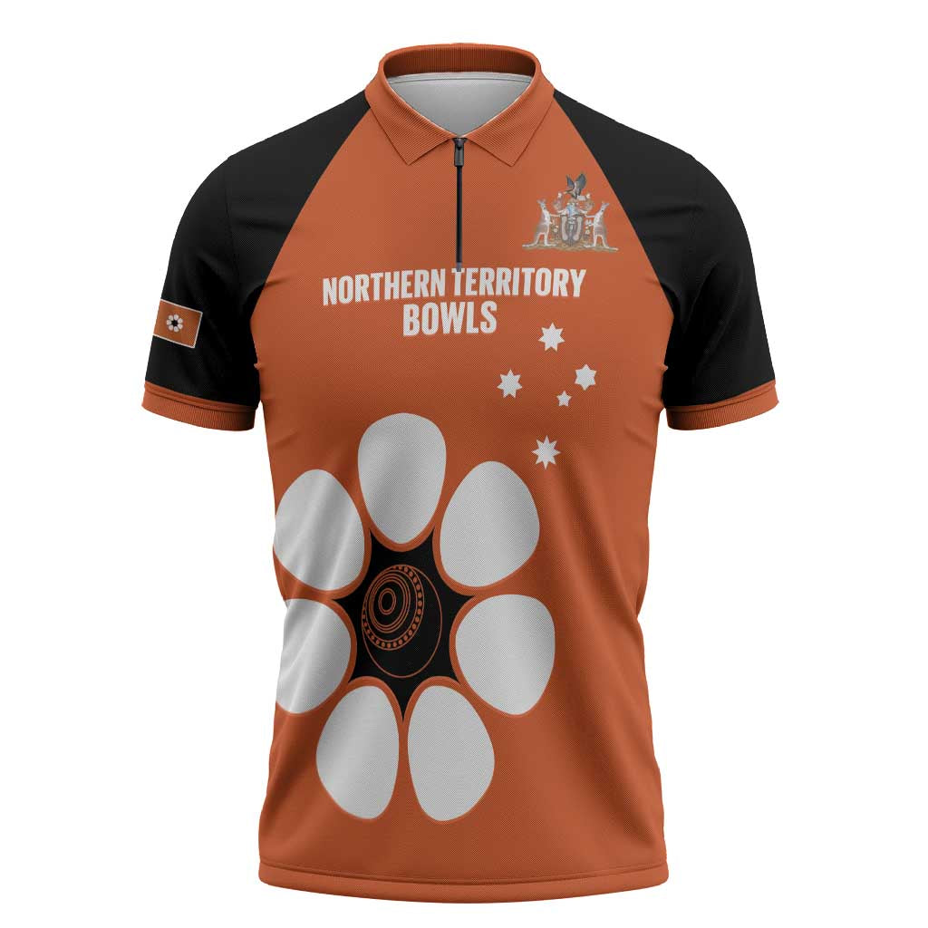Custom Northern Territory Bowls Australia Zipper Polo Shirt Go Champions Sporty Style - Aussie Hoodie