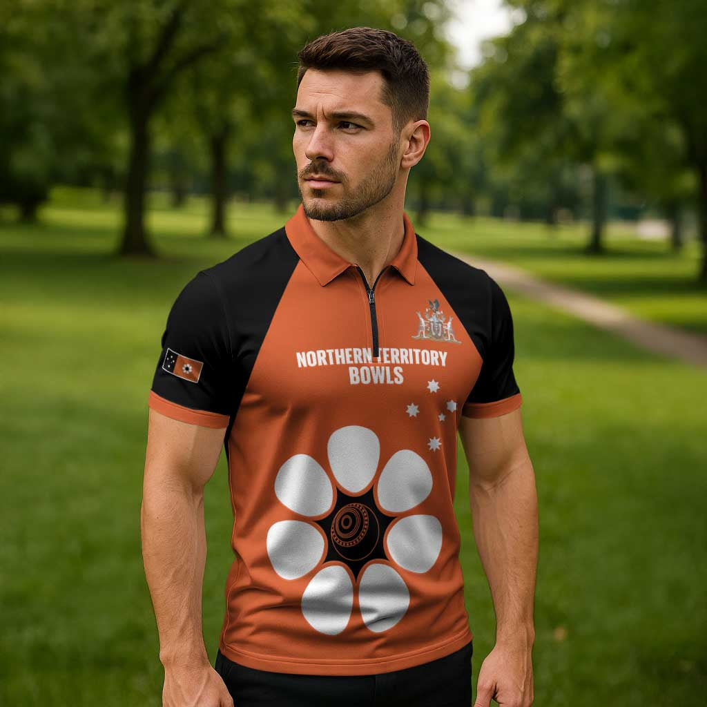 Custom Northern Territory Bowls Australia Zipper Polo Shirt Go Champions Sporty Style - Aussie Hoodie