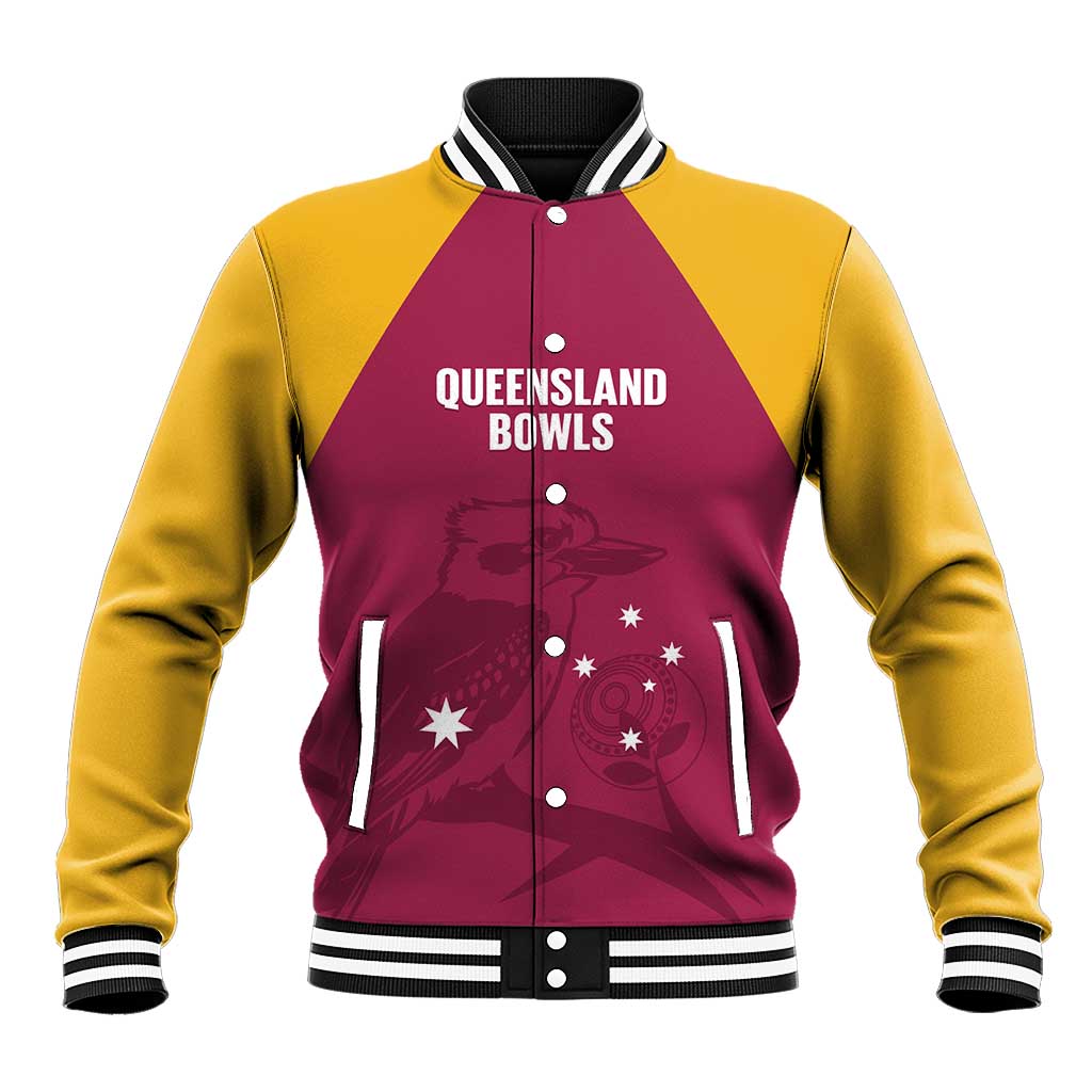 Custom Queensland Bowls Australia Baseball Jacket Go Champions QLD Kookaburra - Aussie Hoodie