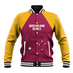 Custom Queensland Bowls Australia Baseball Jacket Go Champions QLD Kookaburra - Aussie Hoodie
