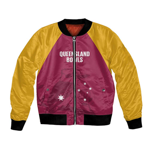 Custom Queensland Bowls Australia Bomber Jacket Go Champions QLD Kookaburra - Aussie Hoodie
