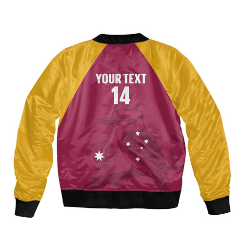 Custom Queensland Bowls Australia Bomber Jacket Go Champions QLD Kookaburra - Aussie Hoodie