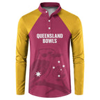 Custom Queensland Bowls Australia Button Sweatshirt Go Champions QLD Kookaburra - Aussie Hoodie
