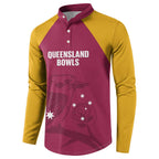 Custom Queensland Bowls Australia Button Sweatshirt Go Champions QLD Kookaburra - Aussie Hoodie
