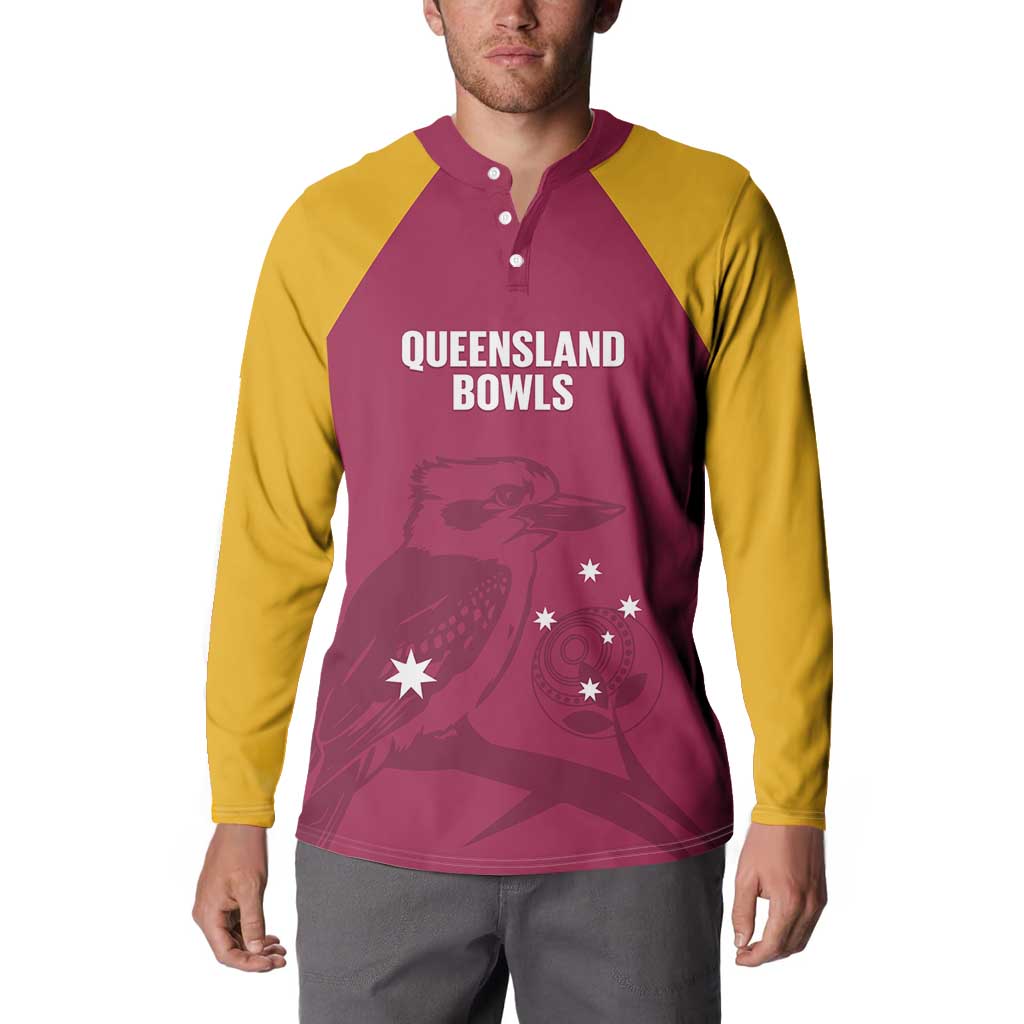 Custom Queensland Bowls Australia Button Sweatshirt Go Champions QLD Kookaburra - Aussie Hoodie