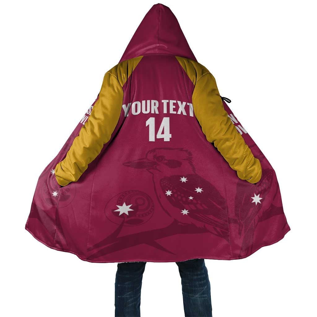 Custom Queensland Bowls Australia Cloak Go Champions QLD Kookaburra - Aussie Hoodie