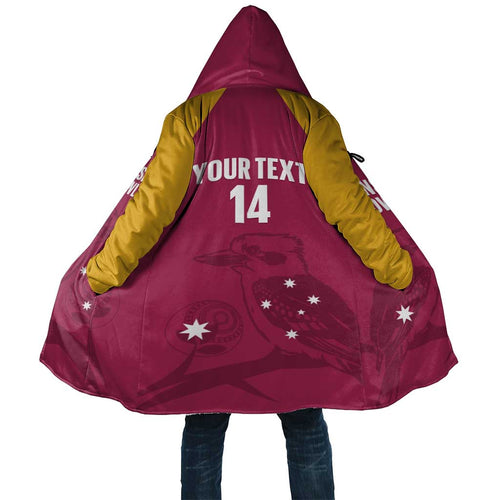 Custom Queensland Bowls Australia Cloak Go Champions QLD Kookaburra - Aussie Hoodie