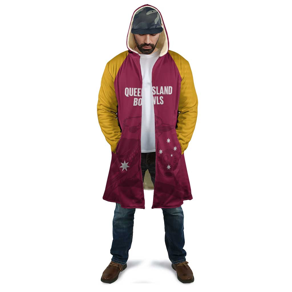 Custom Queensland Bowls Australia Cloak Go Champions QLD Kookaburra - Aussie Hoodie