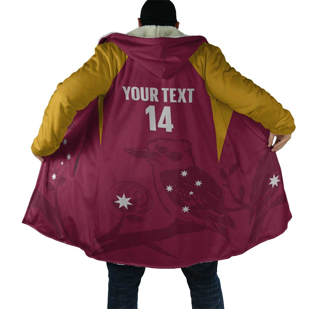 Custom Queensland Bowls Australia Cloak Go Champions QLD Kookaburra - Aussie Hoodie