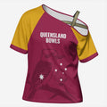 Custom Queensland Bowls Australia Cross Shoulder Shirt Go Champions QLD Kookaburra - Aussie Hoodie
