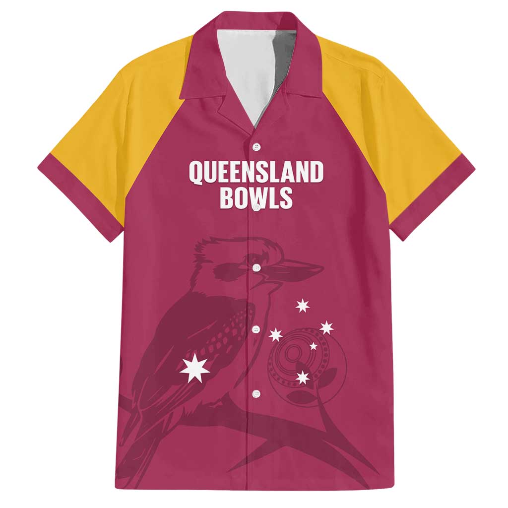 Custom Queensland Bowls Australia Hawaiian Shirt Go Champions QLD Kookaburra - Aussie Hoodie