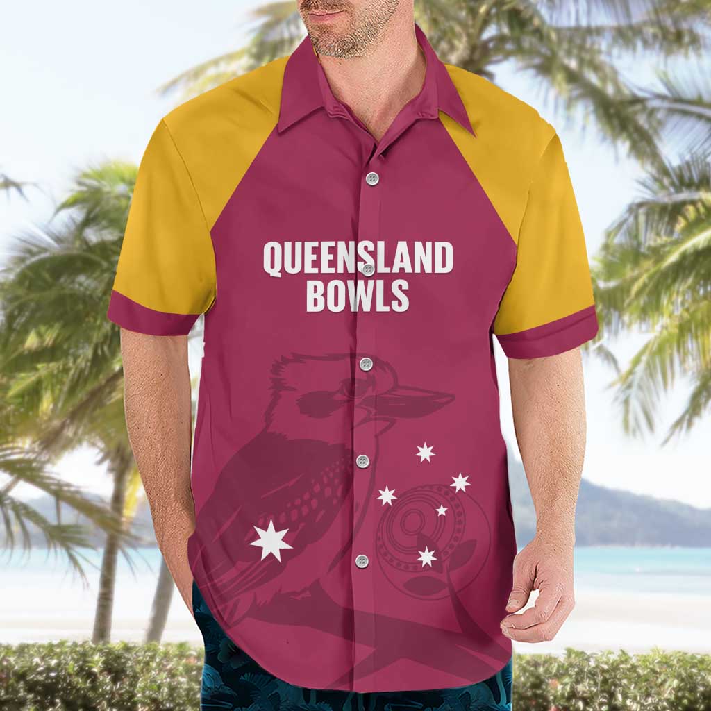 Custom Queensland Bowls Australia Hawaiian Shirt Go Champions QLD Kookaburra - Aussie Hoodie