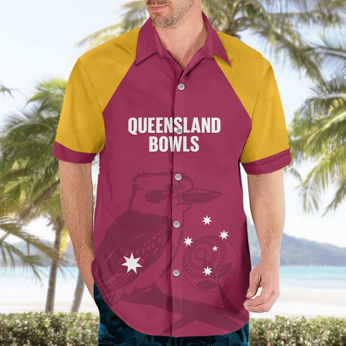 Custom Queensland Bowls Australia Hawaiian Shirt Go Champions QLD Kookaburra - Aussie Hoodie