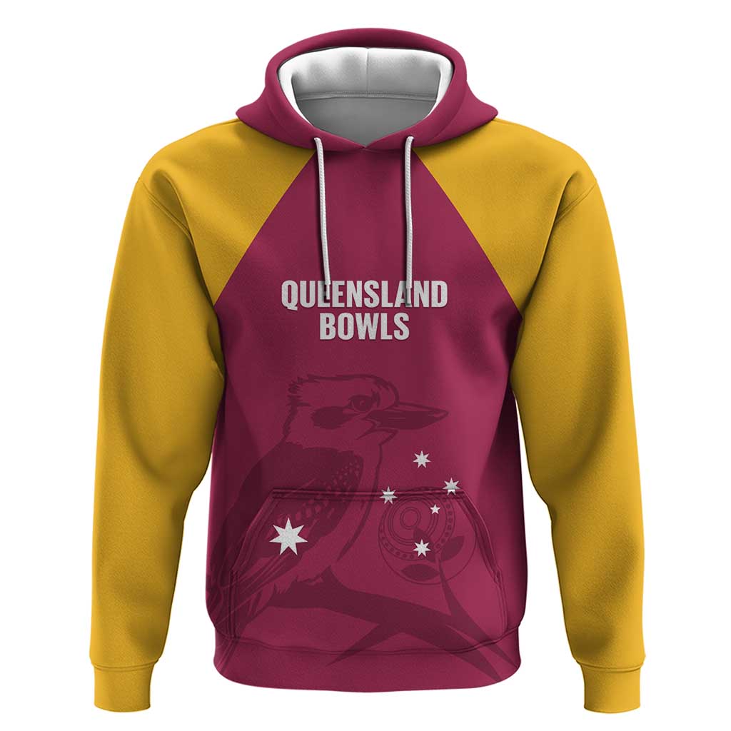 Custom Queensland Bowls Australia Hoodie Go Champions QLD Kookaburra - Aussie Hoodie