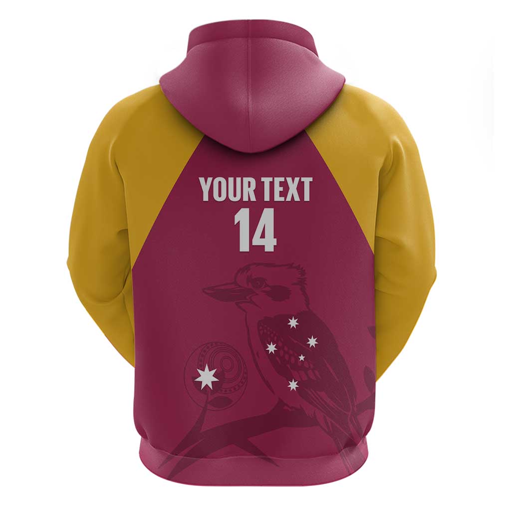 Custom Queensland Bowls Australia Hoodie Go Champions QLD Kookaburra - Aussie Hoodie