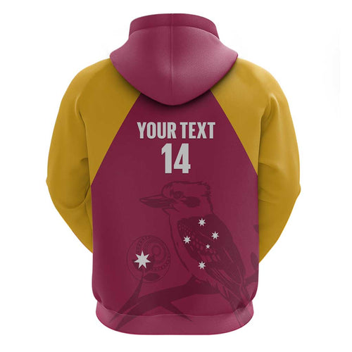 Custom Queensland Bowls Australia Hoodie Go Champions QLD Kookaburra - Aussie Hoodie