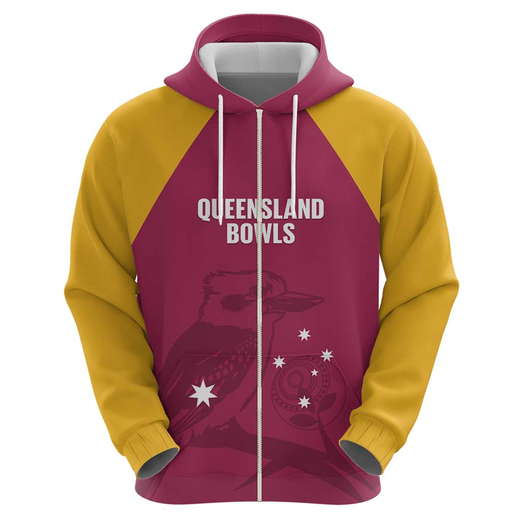Custom Queensland Bowls Australia Hoodie Go Champions QLD Kookaburra - Aussie Hoodie
