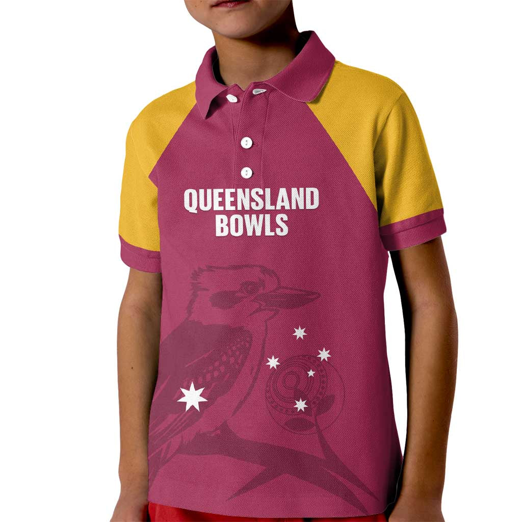Custom Queensland Bowls Australia Kid Polo Shirt Go Champions QLD Kookaburra - Aussie Hoodie