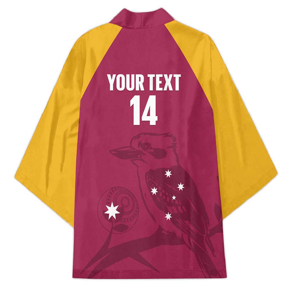 Custom Queensland Bowls Australia Kimono Go Champions QLD Kookaburra - Aussie Hoodie