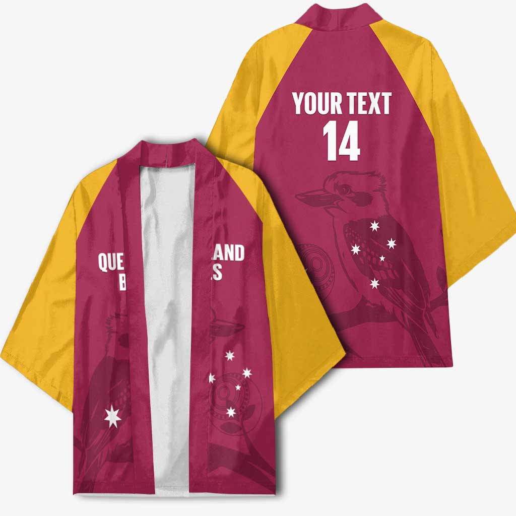 Custom Queensland Bowls Australia Kimono Go Champions QLD Kookaburra - Aussie Hoodie