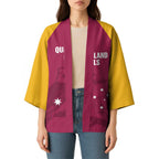 Custom Queensland Bowls Australia Kimono Go Champions QLD Kookaburra - Aussie Hoodie