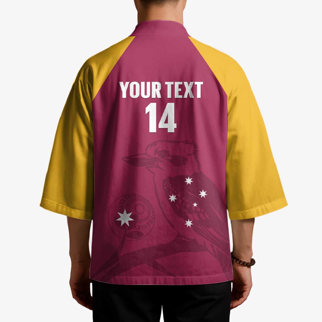 Custom Queensland Bowls Australia Kimono Go Champions QLD Kookaburra - Aussie Hoodie
