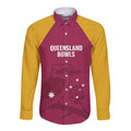 Custom Queensland Bowls Australia Long Sleeve Button Shirt Go Champions QLD Kookaburra - Aussie Hoodie
