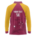 Custom Queensland Bowls Australia Long Sleeve Polo Shirt Go Champions QLD Kookaburra - Aussie Hoodie