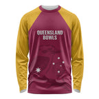 Custom Queensland Bowls Australia Long Sleeve Shirt Go Champions QLD Kookaburra - Aussie Hoodie