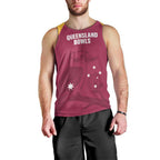 Custom Queensland Bowls Australia Men Tank Top Go Champions QLD Kookaburra - Aussie Hoodie