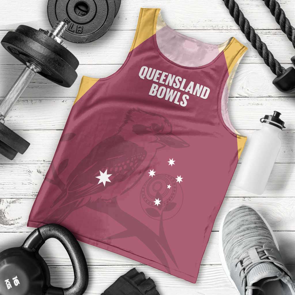 Custom Queensland Bowls Australia Men Tank Top Go Champions QLD Kookaburra - Aussie Hoodie