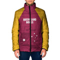 Custom Queensland Bowls Australia Padded Jacket Go Champions QLD Kookaburra - Aussie Hoodie