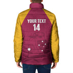 Custom Queensland Bowls Australia Padded Jacket Go Champions QLD Kookaburra - Aussie Hoodie