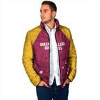 Custom Queensland Bowls Australia Padded Jacket Go Champions QLD Kookaburra - Aussie Hoodie