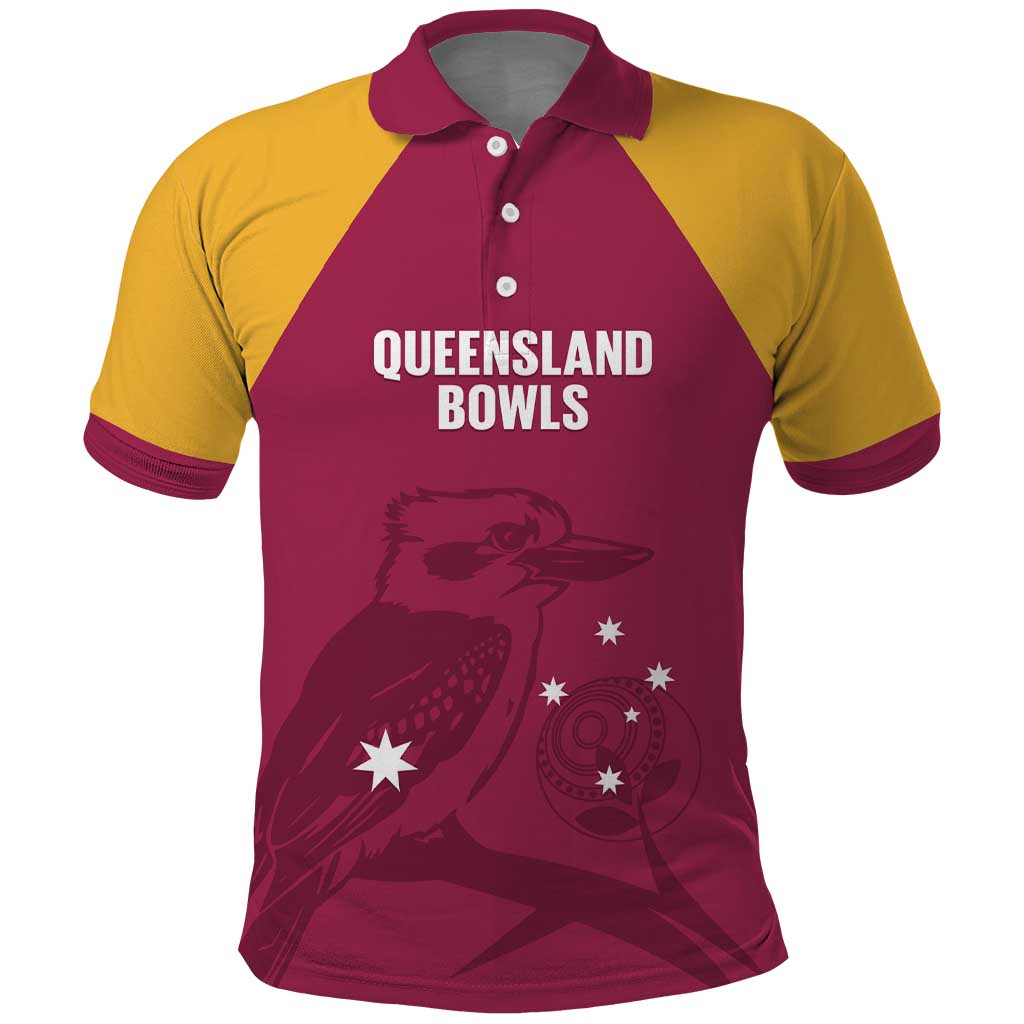 Custom Queensland Bowls Australia Polo Shirt Go Champions QLD Kookaburra - Aussie Hoodie
