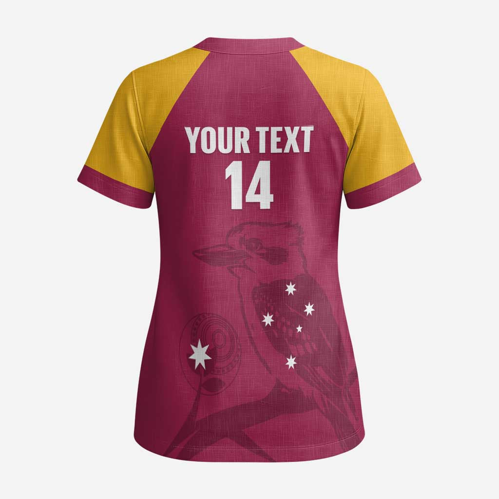 Custom Queensland Bowls Australia Scrub Top Go Champions QLD Kookaburra - Aussie Hoodie
