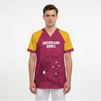 Custom Queensland Bowls Australia Scrub Top Go Champions QLD Kookaburra - Aussie Hoodie