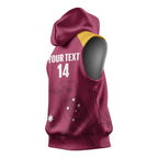 Custom Queensland Bowls Australia Sleeveless Hoodie Go Champions QLD Kookaburra - Aussie Hoodie