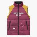 Custom Queensland Bowls Australia Sleeveless Puffer Jacket Go Champions QLD Kookaburra - Aussie Hoodie