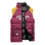 Custom Queensland Bowls Australia Sleeveless Puffer Jacket Go Champions QLD Kookaburra - Aussie Hoodie