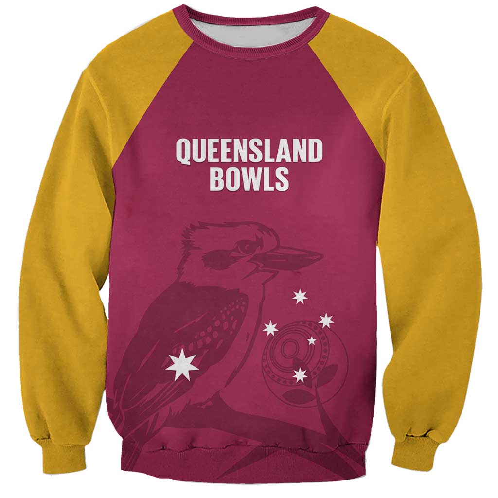 Custom Queensland Bowls Australia Sweatshirt Go Champions QLD Kookaburra - Aussie Hoodie