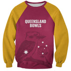 Custom Queensland Bowls Australia Sweatshirt Go Champions QLD Kookaburra - Aussie Hoodie