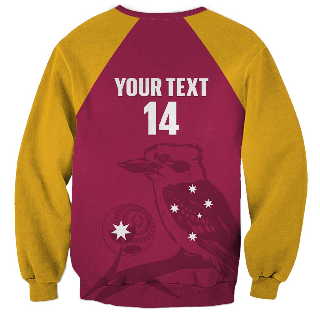 Custom Queensland Bowls Australia Sweatshirt Go Champions QLD Kookaburra - Aussie Hoodie