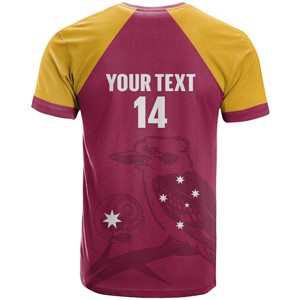 Custom Queensland Bowls Australia T Shirt Go Champions QLD Kookaburra - Aussie Hoodie