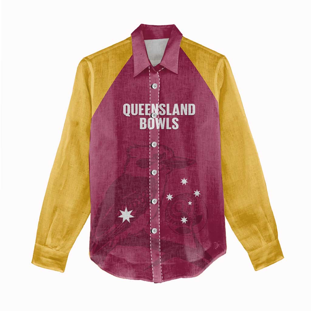 Custom Queensland Bowls Australia Women Casual Shirt Go Champions QLD Kookaburra - Aussie Hoodie