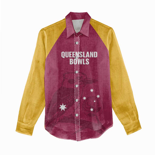 Custom Queensland Bowls Australia Women Casual Shirt Go Champions QLD Kookaburra - Aussie Hoodie