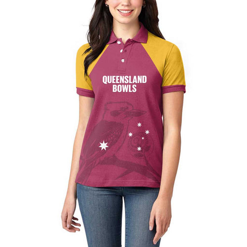 Custom Queensland Bowls Australia Women Polo Shirt Go Champions QLD Kookaburra - Aussie Hoodie